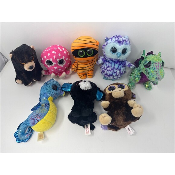 Ty Assorted Beanie Boos LOT OF 8 Mask Coconut Tracey Oscar Cinder Lollipop Ollie - Picture 1 of 16